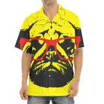 Pug With Glasses Portrait Print Aloha Shirt