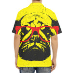 Pug With Glasses Portrait Print Aloha Shirt