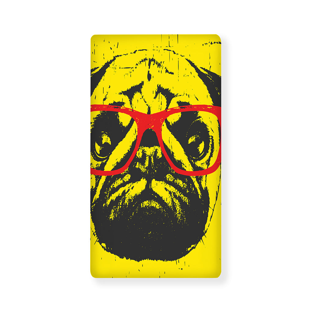 Pug With Glasses Portrait Print Baby Crib Sheet