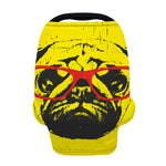 Pug With Glasses Portrait Print Baby Seat Cover