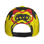 Pug With Glasses Portrait Print Baseball Cap