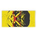 Pug With Glasses Portrait Print Beach Towel