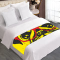 Pug With Glasses Portrait Print Bed Runner
