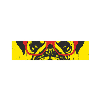 Pug With Glasses Portrait Print Bed Runner