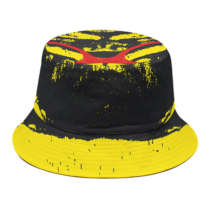 Pug With Glasses Portrait Print Bucket Hat