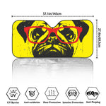 Pug With Glasses Portrait Print Car Windshield Sun Shade