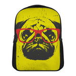 Pug With Glasses Portrait Print Casual Backpack