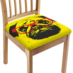 Pug With Glasses Portrait Print Chair Cushion Cover