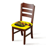 Pug With Glasses Portrait Print Chair Cushion Cover