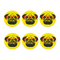 Pug With Glasses Portrait Print Coaster Set