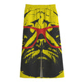 Pug With Glasses Portrait Print Cotton Front Slit Maxi Skirt