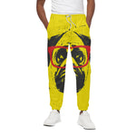 Pug With Glasses Portrait Print Cotton Pants