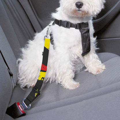 Pug With Glasses Portrait Print Dog Seat Belt