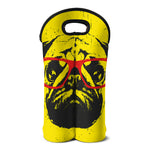 Pug With Glasses Portrait Print Double Neoprene Wine Tote