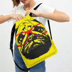 Pug With Glasses Portrait Print Drawstring Backpack