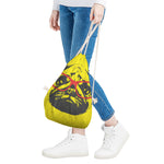Pug With Glasses Portrait Print Drawstring Bag