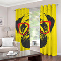 Pug With Glasses Portrait Print Extra Wide Grommet Curtains
