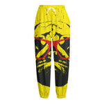 Pug With Glasses Portrait Print Fleece Lined Knit Pants