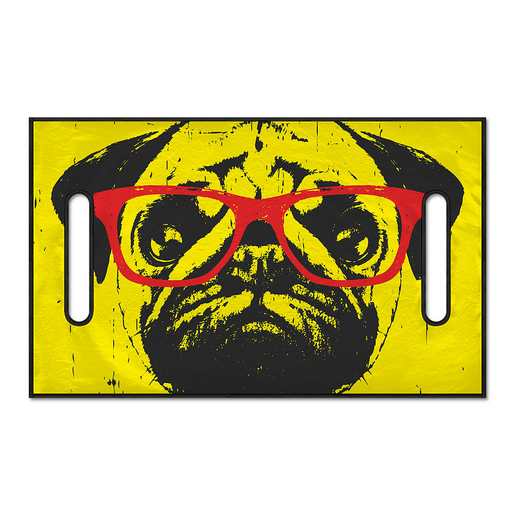Pug With Glasses Portrait Print Golf Cart Seat Cover