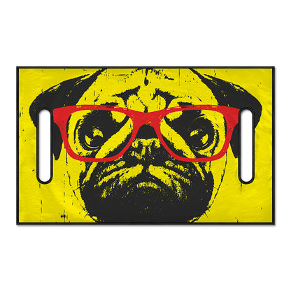Pug With Glasses Portrait Print Golf Cart Seat Cover