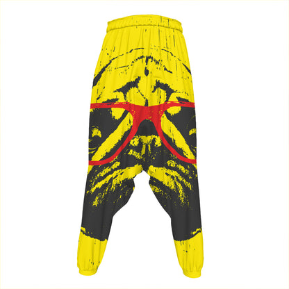 Pug With Glasses Portrait Print Hammer Pants