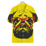 Pug With Glasses Portrait Print Hawaiian Shirt