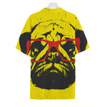 Pug With Glasses Portrait Print Hawaiian Shirt