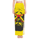 Pug With Glasses Portrait Print High Slit Maxi Skirt