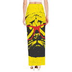 Pug With Glasses Portrait Print High Slit Maxi Skirt