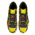 Pug With Glasses Portrait Print High Top Leather Sneakers