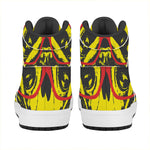 Pug With Glasses Portrait Print High Top Leather Sneakers