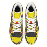 Pug With Glasses Portrait Print High Top Leather Sneakers