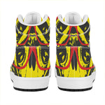 Pug With Glasses Portrait Print High Top Leather Sneakers