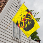 Pug With Glasses Portrait Print House Flag