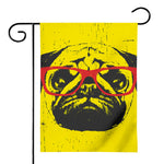 Pug With Glasses Portrait Print House Flag