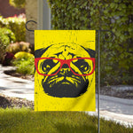 Pug With Glasses Portrait Print House Flag