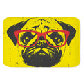 Pug With Glasses Portrait Print Indoor Door Mat
