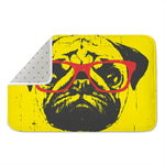 Pug With Glasses Portrait Print Indoor Door Mat