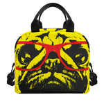 Pug With Glasses Portrait Print Insulated Lunch Bag