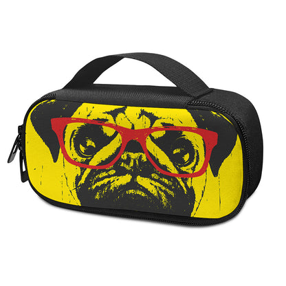 Pug With Glasses Portrait Print Insulin Cooler Travel Case