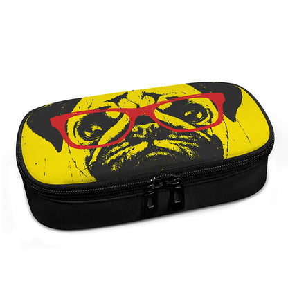 Pug With Glasses Portrait Print Insulin Cooler Travel Case