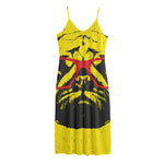 Pug With Glasses Portrait Print Jersey Midi Cami Dress