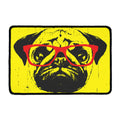 Pug With Glasses Portrait Print Kitchen Mat