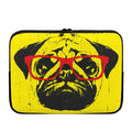 Pug With Glasses Portrait Print Laptop Sleeve