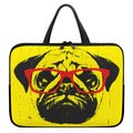 Pug With Glasses Portrait Print Laptop Sleeve With Handle