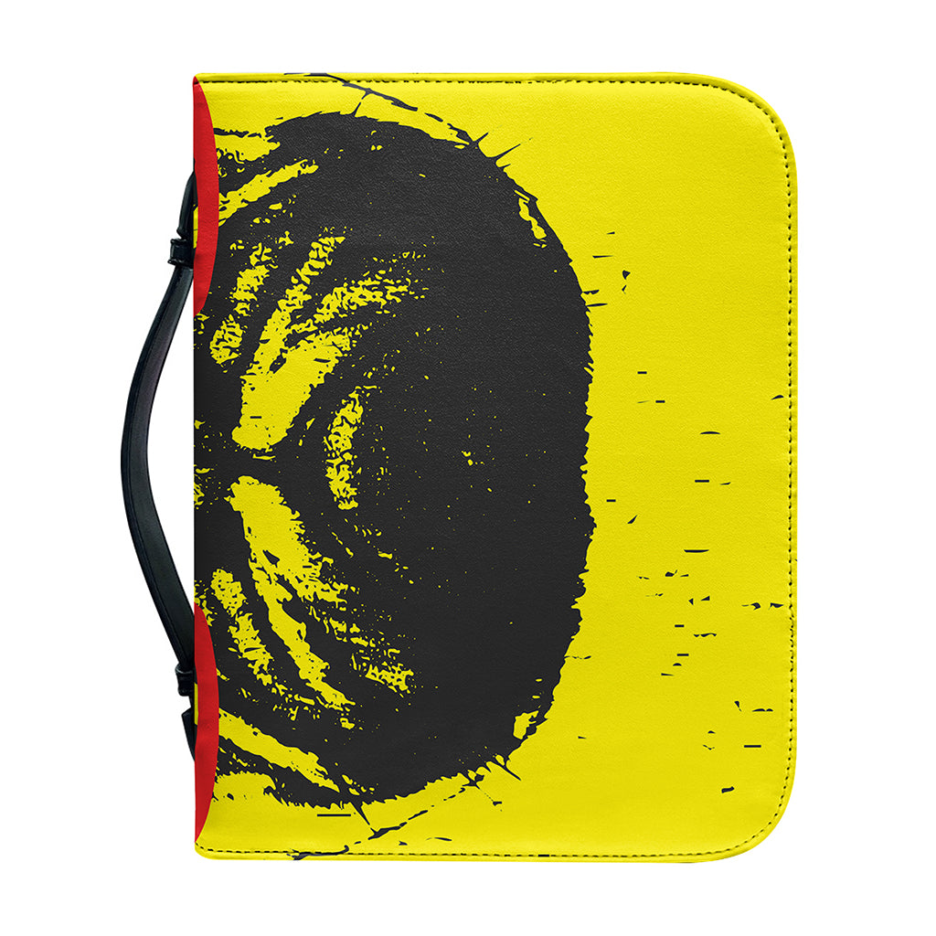 Pug With Glasses Portrait Print Leather Bible Cover