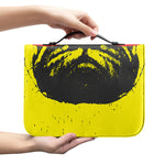 Pug With Glasses Portrait Print Leather Bible Cover