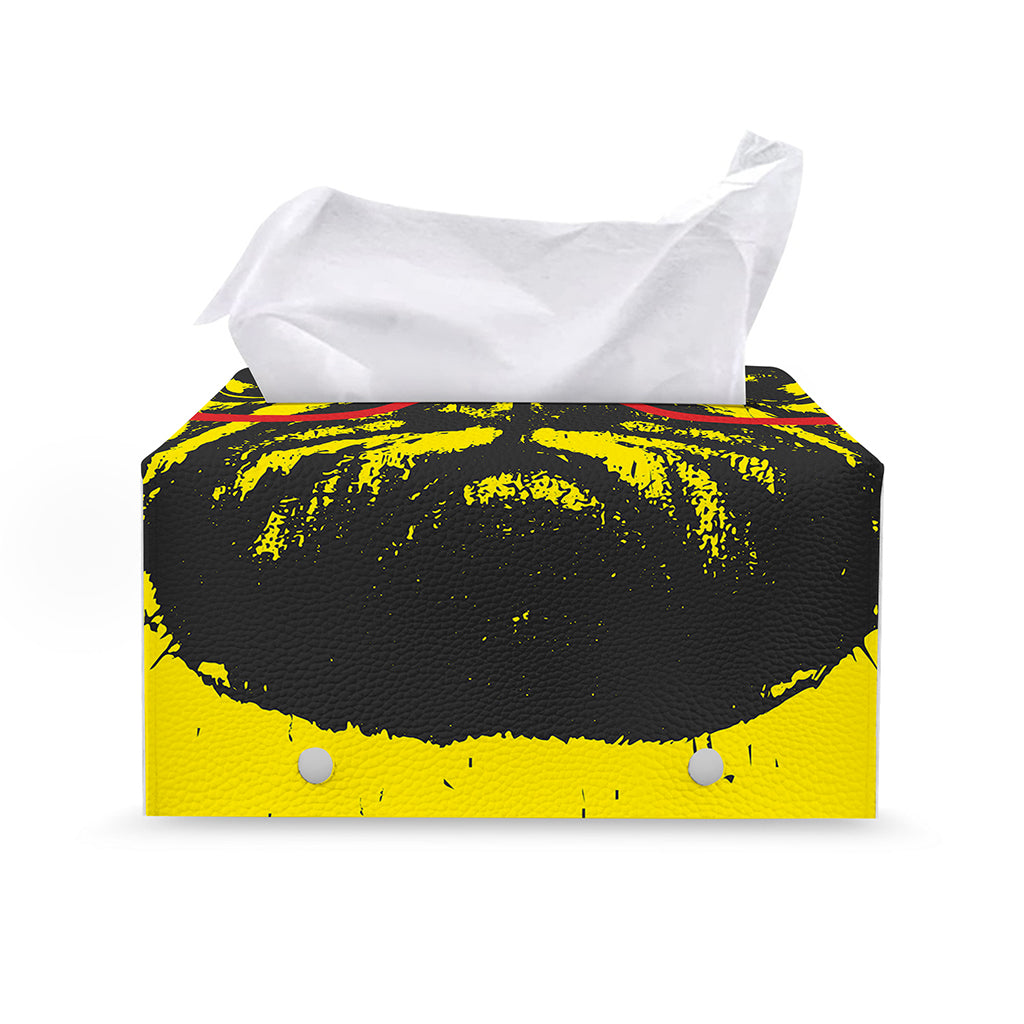 Pug With Glasses Portrait Print Leather Tissue Box Cover