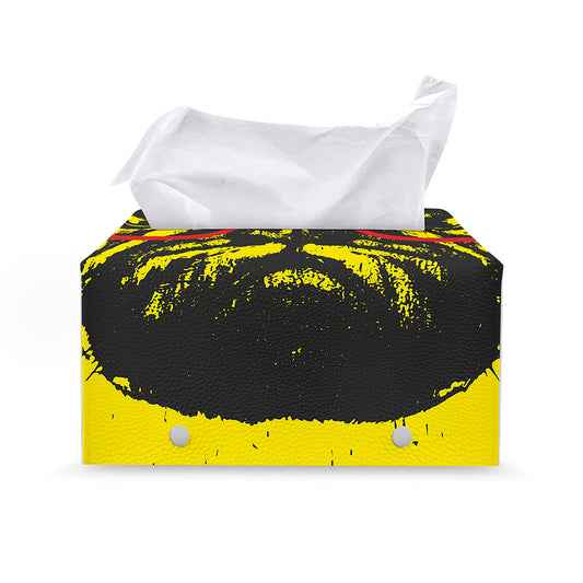 Pug With Glasses Portrait Print Leather Tissue Box Cover