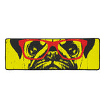 Pug With Glasses Portrait Print Long Kitchen Mat